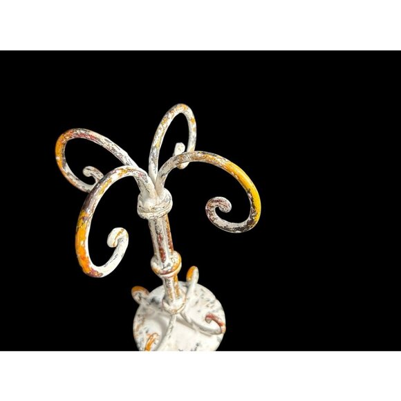 Vintage Iron Scroll Distressed Tabletop Coffee Mug Holder Shabby Chic Sturdy - Picture 5 of 8